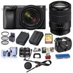 Sony Alpha A6400 Mirrorless Digital Camera With 18-135mm F/3.5-5.6 OSS Lens - Bundle With Camera Case, 32GB SDHC Card, 55mm Filter Kit, Cleaning Kit, Card Reader, Memory Wallet, Mac Software Pack