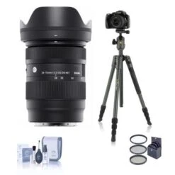 Sigma 28-70mm F/2.8 DG DN Contemporary Lens For Sony E-Mount Bundle With Vanguard VEO 2 204CB 4-Section Carbon Fiber Tripod, Filter Kit, Cleaning Kit
