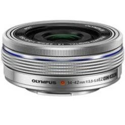 Olympus M. Zuiko Digital 14-42mm F/3.5-5.6 EZ (Electronic Zoom) Pancake Lens - SILVER - For Micro Four Thirds System