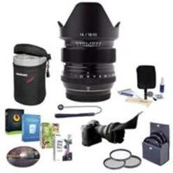 Fujifilm XF 14mm (21mm) F2.8 R Lens - Bundle With 58mm Filter Kit, Lens Case, Flex Lens Shade, Cleaning Kit, Capleash, And Professional Software Package
