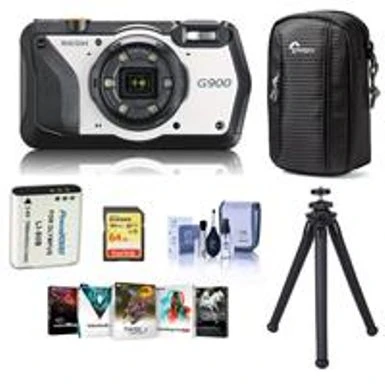 Ricoh G900 Digital Camera - Bundle With Lowepro Tahoe 25 II Case, 64GB SDXC Memory Card, FotoPro UFO 2 Flexible Tripod, Spare Battery, Cleaning Kit, Software Package 3 Ricoh G900 Digital Camera - Bundle With Lowepro Tahoe 25 II Case, 64GB SDXC Memory Card, FotoPro UFO 2 Flexible Tripod, Spare Battery, Cleaning Kit, Software Package