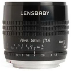 Lensbaby Velvet 56, 56mm F/1.6 Macro Lens For Nikon F - Traditional Black Finish