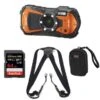 Ricoh WG-80 Waterproof Digital Camera, Orange Bundle With Chest Harness, 64GB SD Memory Card, Camera Case -Capture Point 398064a1 69d6 4f87 99d8 e3d6a35a0d40