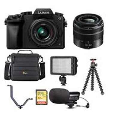 Panasonic Lumix DMC-G7 Mirrorless Camera With Lumix G Vario 14-42mm Lens, Black - Bundle With Camera Case, Joby GorillaPod 3K Kit, Stereo Condenser Mic, Bi-Color LED Light, 32GB SDHC Card, V-Bracket 3 Panasonic Lumix DMC-G7 Mirrorless Camera With Lumix G Vario 14-42mm Lens, Black - Bundle With Camera Case, Joby GorillaPod 3K Kit, Stereo Condenser Mic, Bi-Color LED Light, 32GB SDHC Card, V-Bracket