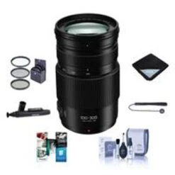 Panasonic Lumix G Vario 100-300mm F/4.0-5.6 II Power O.I.S. Zoom Lens For Micro Four Thirds - Bundle With 67mm Filter Kit, Lens Wrap, Cleaning Kit, Capleash II, Lens Cleaner, Software Package