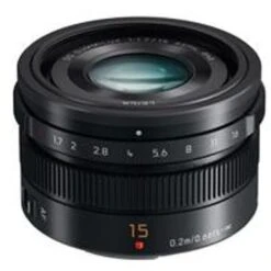 Panasonic Lumix G Leica DG Summilux 15mm F/1.7 ASPH Lens For Micro Four Thirds Lens Mount System, Black