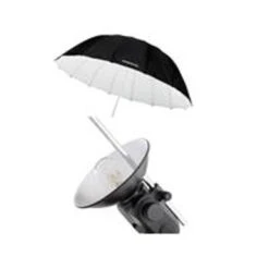 Westcott 7 Feet Parabolic Umbrella, White/Black - Bundle With Flashpoint Streaklight Umbrella Reflector Kit