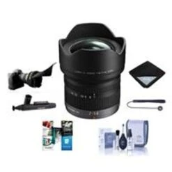 Panasonic Lumix G Vario 7-14mm F/4 Zoom Lens For Micro Four Thirds Lens Mount - Bundle With Lens Wrap, Flex Lens Shade, Cleaning Kit, Capleash II, Lens Cleaner, Software Package