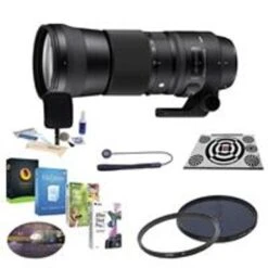 Sigma 150-600mm F5-6.3 DG OS HSM "Contemporary" Lens For Nikon - Bundle W/LensAlign MkII Focus Calibration System, UV Filter, Cleaning Kit, Lenscap Leash II, CPL Filter, Pro Software Package