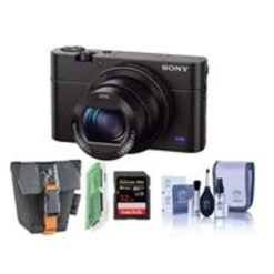 Sony Cyber-shot DSC-RX100 III Digital Camera, 20.1MP - Bundle With Case, 32GB Class 10 SDHC Card, Cleaning Kit, USB Card Reader