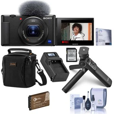 Sony ZV-1 Compact 4K HD Camera, Black Bundle With Vlogger Accessory Kit, Bag, Extra Battery, Smart Charger And Accessories 3 Sony ZV-1 Compact 4K HD Camera, Black Bundle With Vlogger Accessory Kit, Bag, Extra Battery, Smart Charger And Accessories