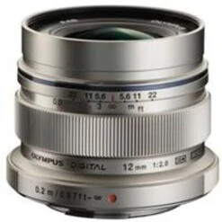 Olympus M.Zuiko Digital ED 12mm F/2 Lens - For Micro Four Thirds System - Silver
