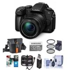 Panasonic Lumix DMC-G85 Mirrorless Camera With 12-60mm F/3.5-5.6 Lumix G Vario Power OIS Lens, Black - Bundle With Holster Bag, 32GB SDHC U3 Card, Cleaning KIt, Memory Wallet, Card Reader, 58mm Filter Kit,