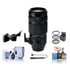 Fujifilm XF 100-400mm F4.5-5.6 R LM OIS WR Lens - Bundle With 77mm Filter Kit, Flex Lens Shade, Cleaning Kit, Capleash, Software Package