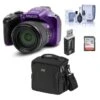 Minolta MN67Z 20MP Full HD Wi-Fi Bridge Camera With 67x Optical Zoom, Purple - Bundle With Shoulder Bag, 32GB SDHC Memory Card, Cleaning Kit, Card Reader -Capture Point 864c0068 87db 427d b1c3 606b05b04feb