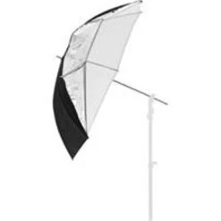 Manfrotto 28" Small All-In-One Umbrella With 8mm Shaft, Silver/White