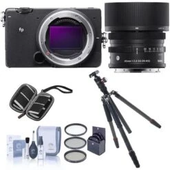 Sigma Fp Mirrorless Digital Camera With 45mm F/2.8 DG DN Contemporary Lens Bundle With FotoPro X-Go Max Carbon Fiber Tripod, Filter Kit And Accessories