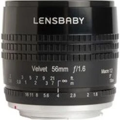 Lensbaby Velvet 56 56mm F/1.6 Macro Lens For MFT, Black