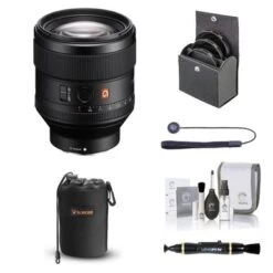 Sony FE 85mm F1.4 GM (G Master) E-Mount Lens, Bundle With 77mm Filter Kit (UV/CPL/ND), Soft Lens Case, Lens Cleaner, Cleaning Kit, Universal Lens Cap Tether