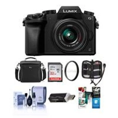 Panasonic Lumix DMC-G7 Mirrorless Micro Four Thirds Camera With 14-42mm Lens, Black - Bundle With Camera Case, 32GB SDHC Card, Cleaning Kit, Memory Wallet, Card Reader, 46mm UV Filter, Pc Software Package 3 Panasonic Lumix DMC-G7 Mirrorless Micro Four Thirds Camera With 14-42mm Lens, Black - Bundle With Camera Case, 32GB SDHC Card, Cleaning Kit, Memory Wallet, Card Reader, 46mm UV Filter, Pc Software Package