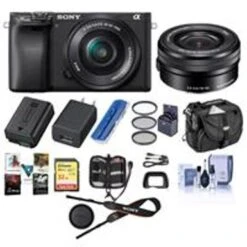 Sony Alpha A6400 24.2MP Mirrorless Digital Camera With 16-50mm F/3.5-5.6 OSS Lens - Bundle With Camera Case, 32GB SDHC Card, 40.5mm Filter Kit, Cleaning Kit, Card Reader, Memory Wallet, PC Software Pack