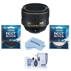 Nikon 58mm F/1.4G AF-S NIKKOR Lens USA Warranty - Bundle With Hoya NXT Plus 55mm 0-Layer HMC UV Filter, Hoya NXT Plus 55mm HMC Circular Polarizer Filter, Cleaning Kit, Microfiber Cloth