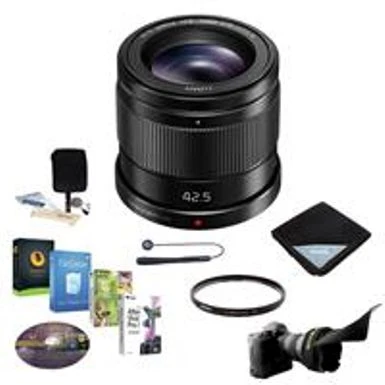 Panasonic LUMIX G 42.5mm F/1.7 Aspherical Power O.I.S. Lens For Micro Four Thirds System - Bundle With 37mm UV Filter, Flex Lens Shade, Lens Wrap, Lens CapLeash, Cleaning Kit, Pro Software Package 3 Panasonic LUMIX G 42.5mm F/1.7 Aspherical Power O.I.S. Lens For Micro Four Thirds System - Bundle With 37mm UV Filter, Flex Lens Shade, Lens Wrap, Lens CapLeash, Cleaning Kit, Pro Software Package