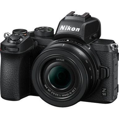 Nikon - Z50 Mirrorless 4K Video Camera With NIKKOR Z DX 16-50mm F/3.5-6.3 VR Lens - Black 4 Nikon - Z50 Mirrorless 4K Video Camera With NIKKOR Z DX 16-50mm F/3.5-6.3 VR Lens - Black - Image 2