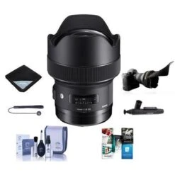 Sigma 14mm F/1.8 DG HSM ART Lens For Nikon DSLR Cameras - Bundle With Lens Wrap, Flex Lens Shade, Cleaning Kit, Capleash II, Cleaner, Software Package, Sigma USB Dock
