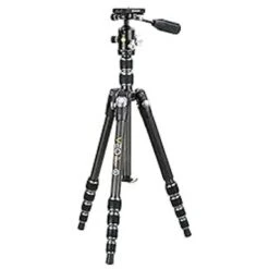 Vanguard VEO3T235CBP Carbon Fiber Travel Tripod With Ball Head, Removeable Pan Handle, And Quick Shoe With Built-in Smartphone Holder,Black