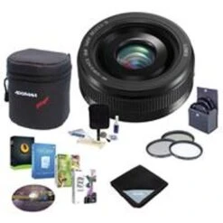 Panasonic 20mm F/1.7 Lumix II Aspherical Lens For Micro Four Thirds Lens Mount Black - Bundle With Lens Case, 46mm Filter Kit, Lens Wrap(15x15), Cleaning Kit, Pro Software Package