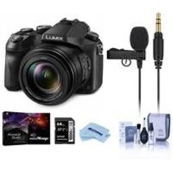 Panasonic Lumix DMC-FZ2500 Digital Point & Shoot Camera - Bundle With Rode Microphones Lavalier GO Professional-Grade Microphone, 64GB SDXC Card, Cleaning Kit, Microfiber Cloth, Pro Software Package