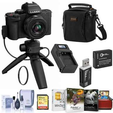 Panasonic Lumix DC-G100 Mirrorless Camera Black With 12-32mm Lens & Tripod/Grip Bundle With 32GB SD Card, Bag, Extra Battery, Charger, UV Filter, Corel PC Software And Accessories 3 Panasonic Lumix DC-G100 Mirrorless Camera Black With 12-32mm Lens & Tripod/Grip Bundle With 32GB SD Card, Bag, Extra Battery, Charger, UV Filter, Corel PC Software And Accessories