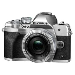 Olympus OM-D E-M10 Mark IV Camera With M.Zuiko Digital ED 14-42mm F3.5-5.6 EZ Lens, Silver