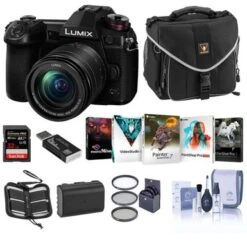 Panasonic Lumix G9 4K Mirrorless Camera With Lumix G Vario 12-60mm F/3.5-5.6 Lens, Bundle With Free Accessories & PC Software Suite