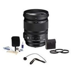 Sigma 24-105mm F/4.0 DG OS HSM ART Lens For Nikon DSLR Cameras, USA Warranty - Bundle - 82mm Filter Kit (UV/CPL/ND2), Flex Lens Shade, Lens Shade, Cap Tether, Cleaning Kit, Pc Software Package