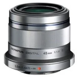 Olympus M. Zuiko Digital 45mm F/1.8 Lens For Micro Four Thirds System, Silver